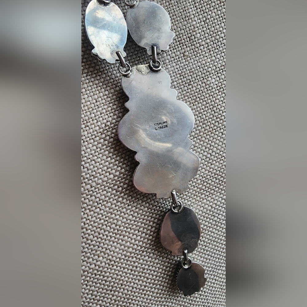 Charlene Yazzie Navajo Royston Turquoise Lariat Necklace - Picture 3 of 4